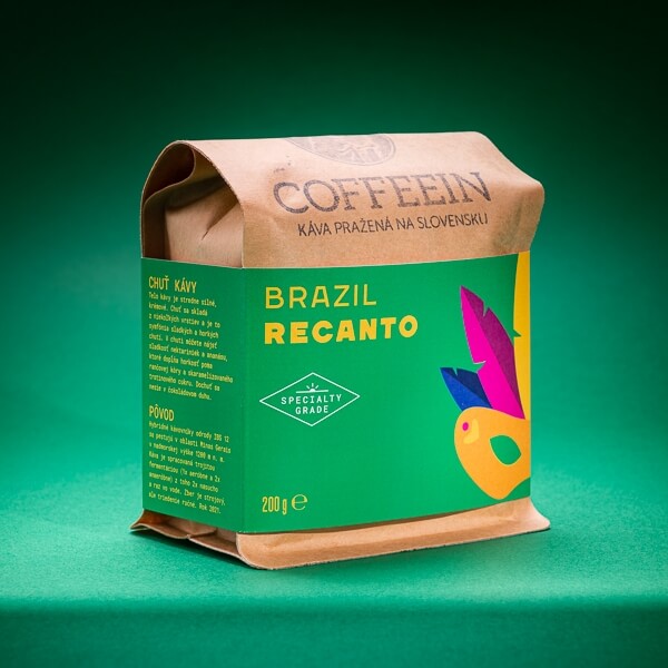BRAZIL Recanto - svetlé praženie (200 g, zrnková káva)